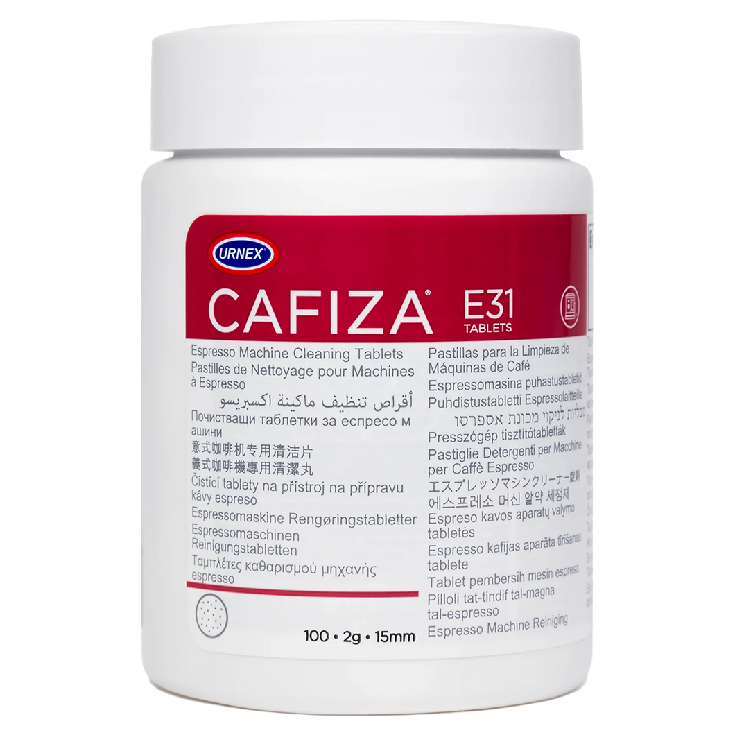 Urnex Cafiza Espresso Machine Cleaner Tablets E31, 100 Tablet Jar